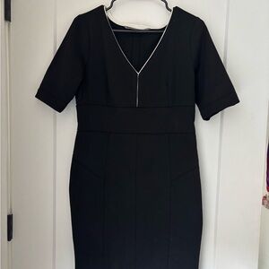 Zara Black Midi Dress with V-Neck